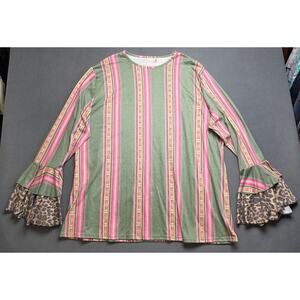Southern Stitch Womens 3X Shirt Tribal Southwestern Aztec Bell Sleeve‎